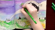 Colouring ' Escape to Oz' Emerald city / Раскраска-антистресс "Волшебник изумрудного города"