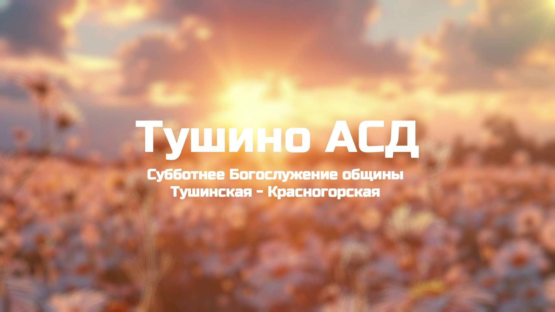 Субботнее Богослужение общины Тушинская АСД 02.11.2024