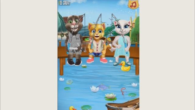 Cat Tom Fishing with Friends