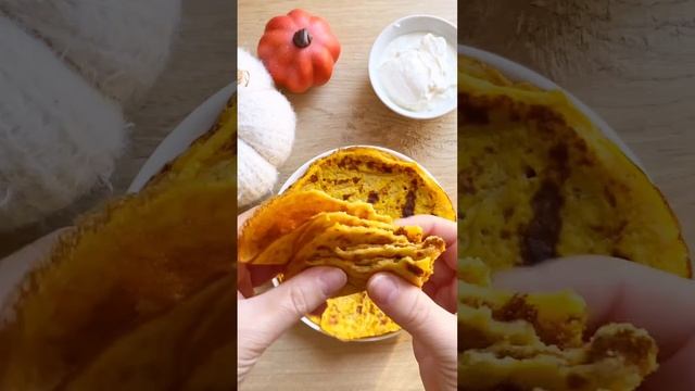 Рецепт полезных Тыквенных блинчиков 🎃🥞 Подписывайтесь и готовьте!