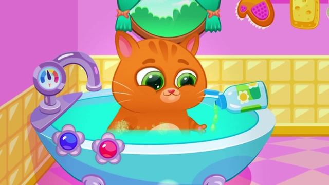 Настя и котик Bubbu играют в игре | Настя устроила для Бубу салон красоты