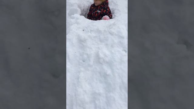 Снег в деревне зимой