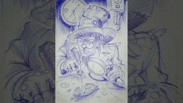 рисунок ручкой скетч