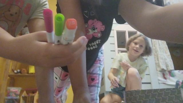 3 маркер челлендж с подругой Леной и сестрой Миланой