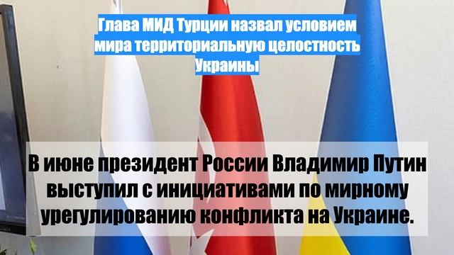 Глава МИД Турции назвал условием мира территориальную целостность Украины