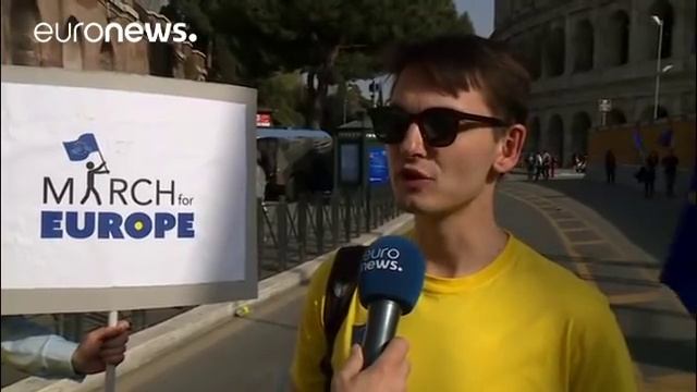 В Риме прошли манифестации сторонников и противников единой Европы