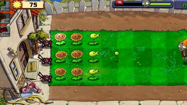 Plants vs Zombies - уровень - DAY - 3