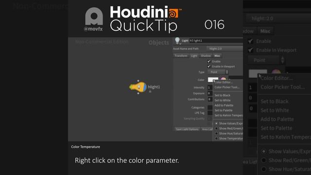 Houdini Quicktip 016  color temperature lights