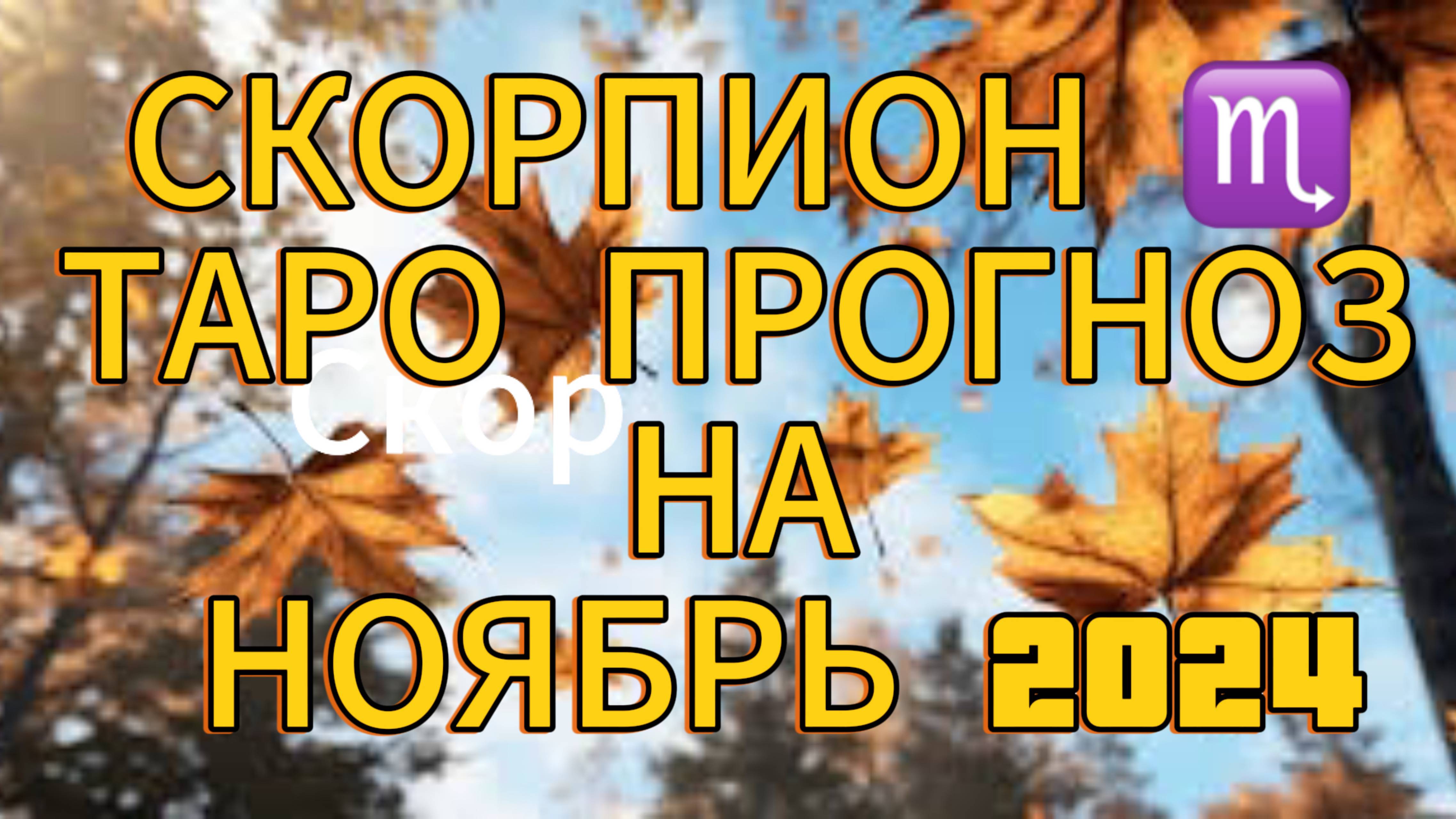 СКОРПИОН ♏️ ТАРО ПРОГНОЗ НА НОЯБРЬ 2024!🍁СЛУШАЙТЕ ИНТУИЦИЮ! 🍀
