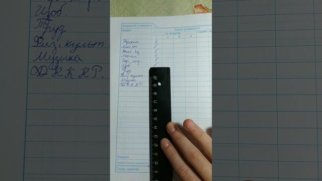 Мои оценки первой четверти...4класса......