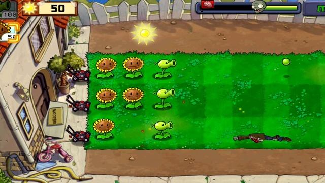 Plants vs Zombies - уровень - DAY - 2