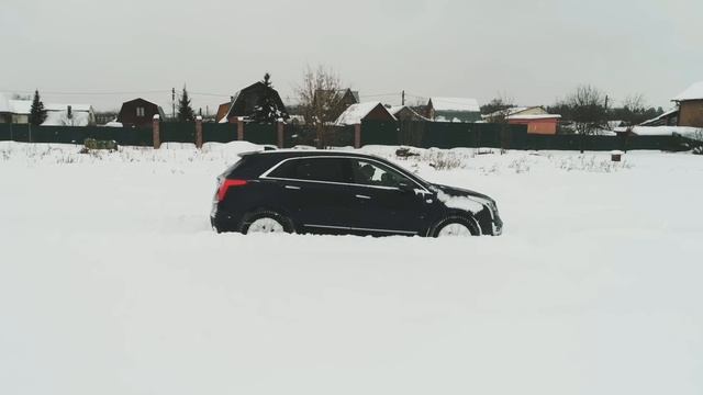 Cadillac XT5, off-road/оффроад тест снег глубиной до 50см