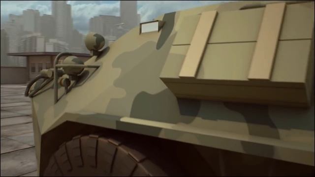 Боевой, телеуправляемый, армейский робот, для уличного боя.