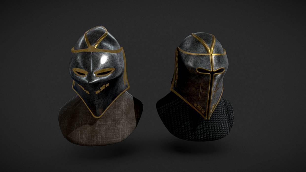 Medieval Ornate Helmet Set в 3D от Kayleigh van Niehoff