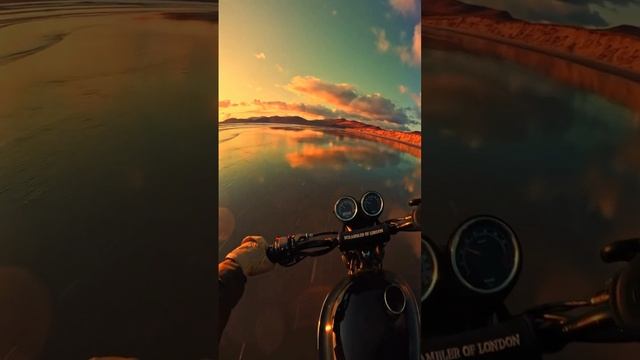 По пляжу на мотике