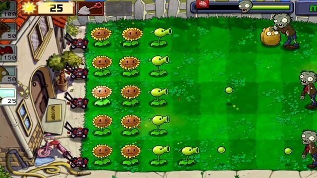 Plants vs Zombies - уровень - DAY - 6