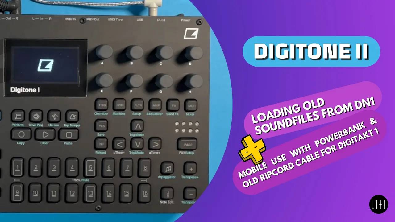 Elektron Digitone II: Loading Soundfiles from Digitone OG / Powerbank / MyVolts Ripcord Cable