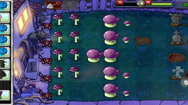 Plants vs Zombies - уровень - NIGHT - 10