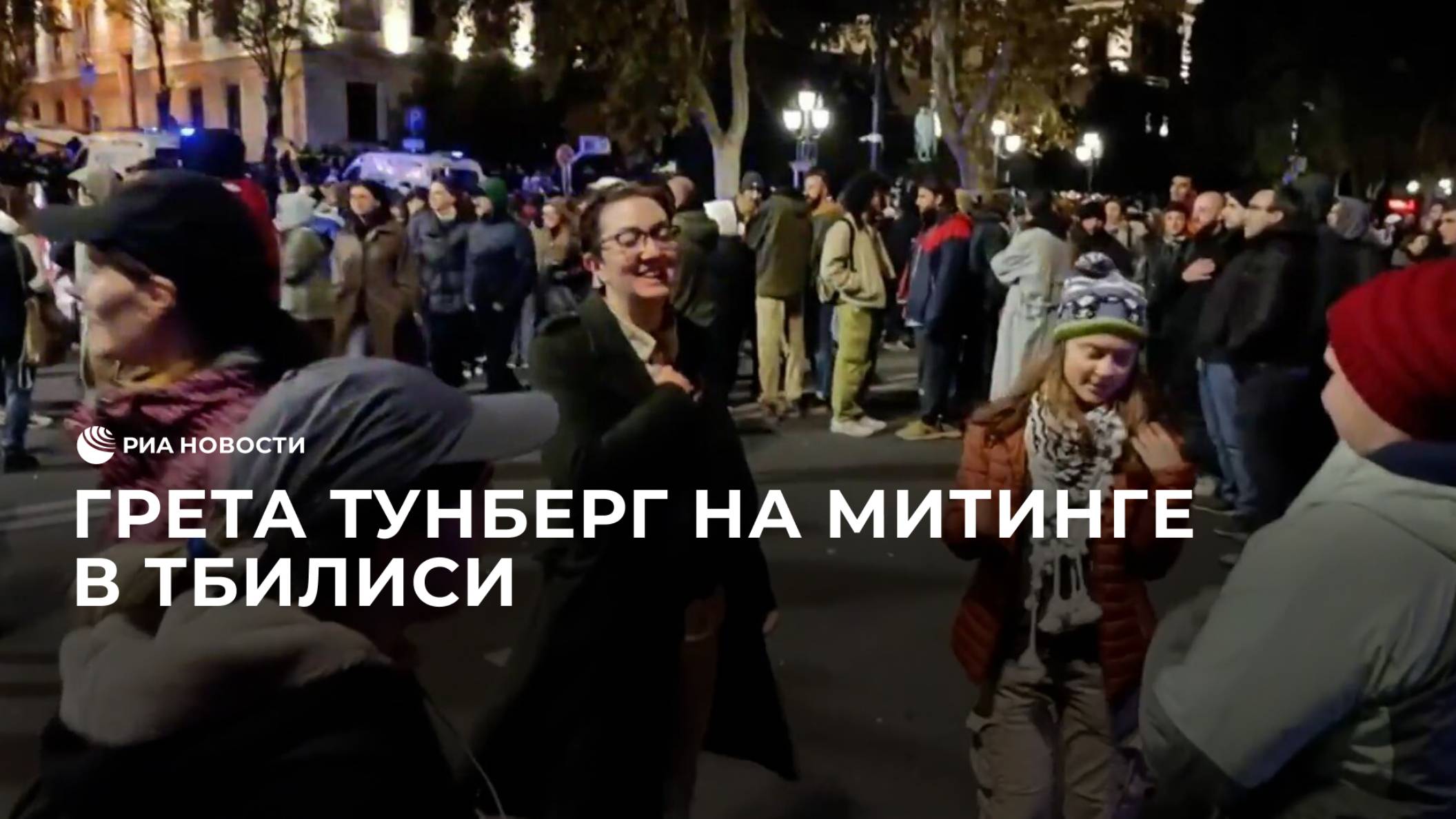 Грета Тунберг на митинге в Тбилиси