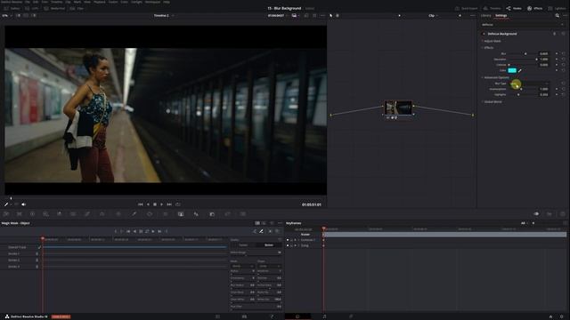How to BLUR The BACKGROUND in Davinci Resolve 19 Studio Defocus Background  Как РАЗМЫТЬ ФОН