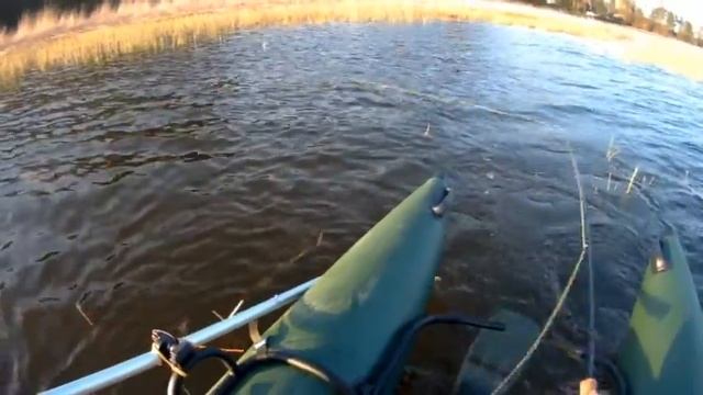 Fishing Pike on boat