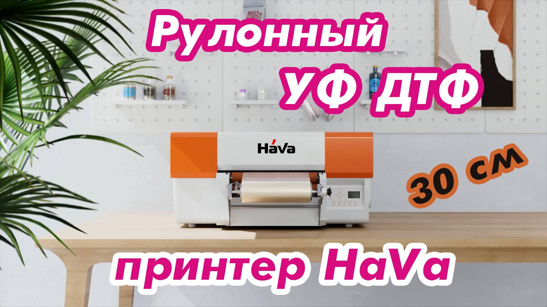 Рулонный ДТФ УФ принтер HaVa 30 cм