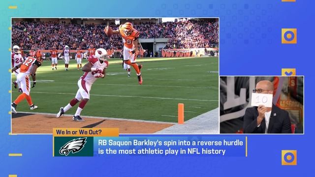 Is Saquon Barkley's reverse hurdle the most athletic play in NFL history? | 'GMFB'