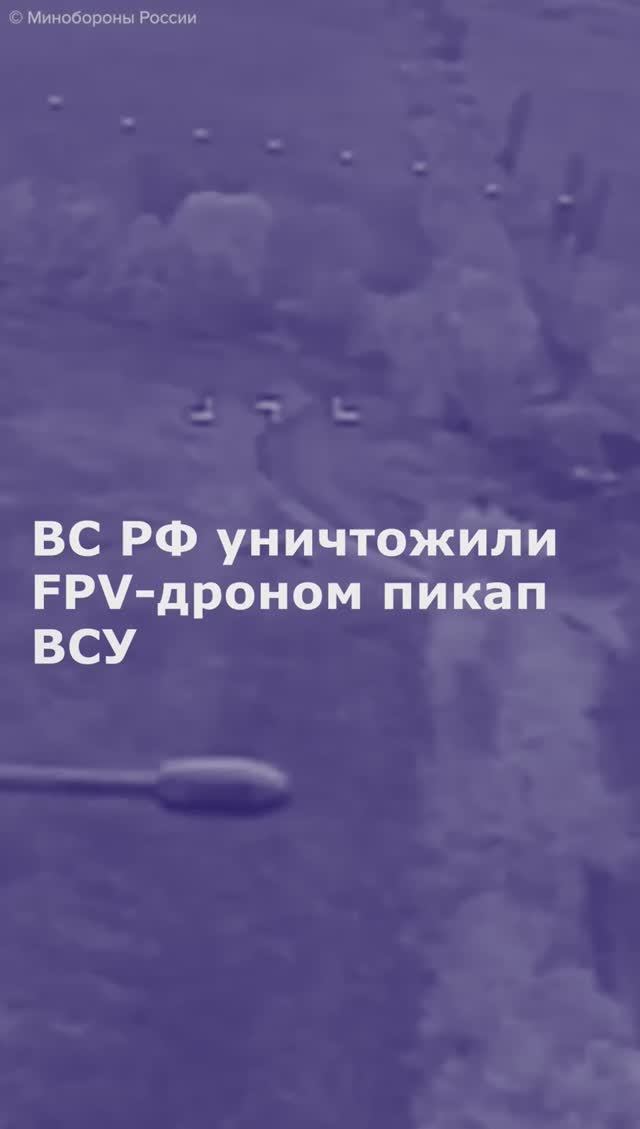 ВС РФ уничтожили FPV-дроном пикап ВСУ в Харьковской области