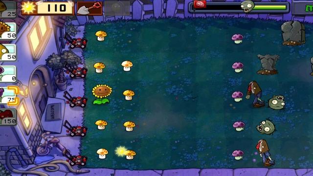 Plants vs Zombies - уровень - NIGHT - 3