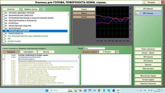 2024-07-24_135731-ПО Дианел®-2.1, окно Эталоны AL - Кожные нарушения правила работы и выявления