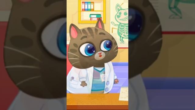 Мой Говорящий Том поранил пальчик и котик Bubbu ему помог #рекомендации #котикбубу #bubbu #том #том2