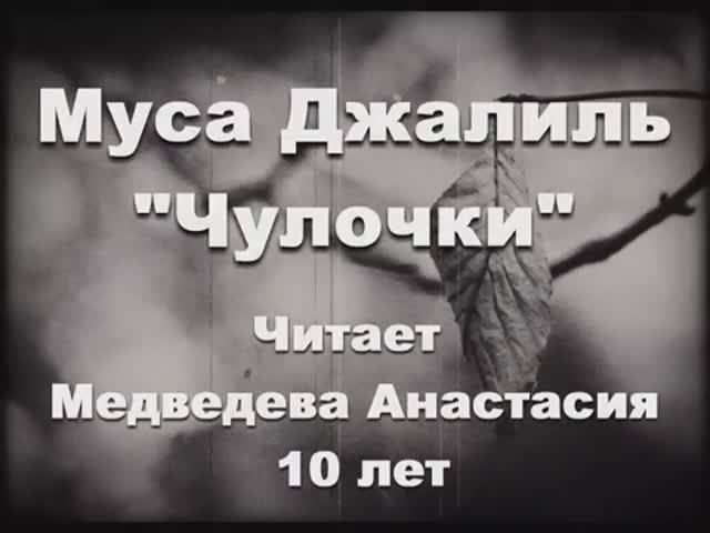 03. Муса Джалиль "Чулочки". Читает  Медведева Анастасия