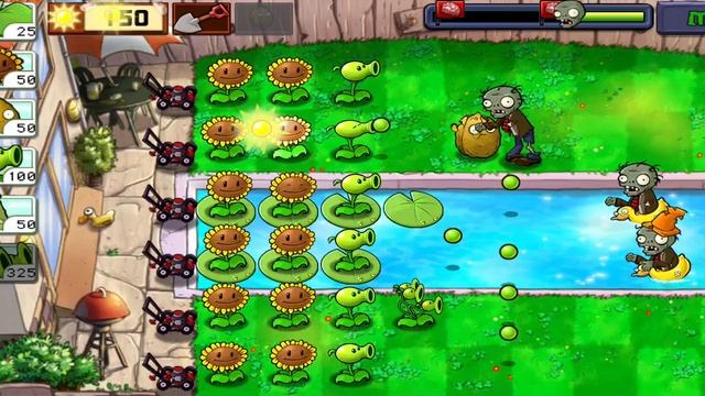 Plants vs Zombies - уровень - POOL - 3