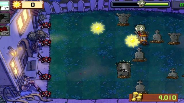 Plants vs Zombies - уровень - NIGHT - 5