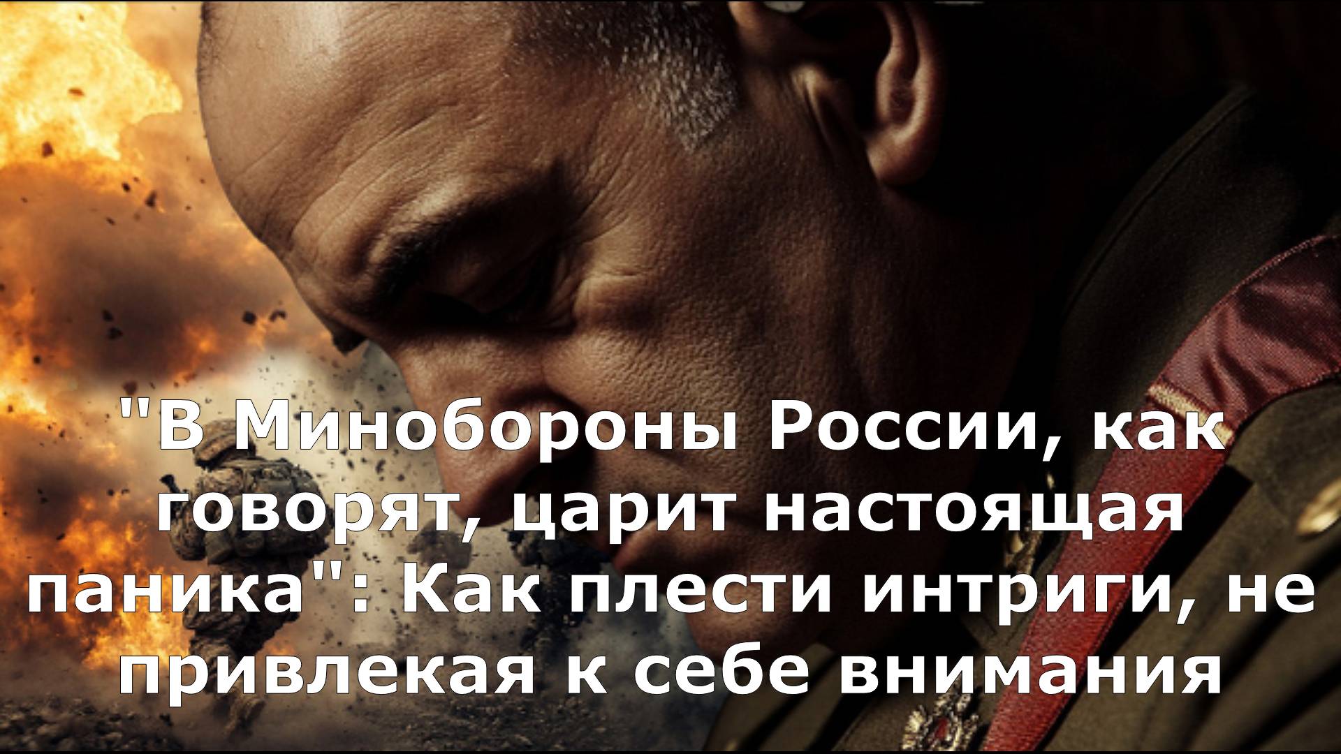 "В Минобороны России, как говорят, царит настоящая паника": Как плести интриги, не привлекая к себе