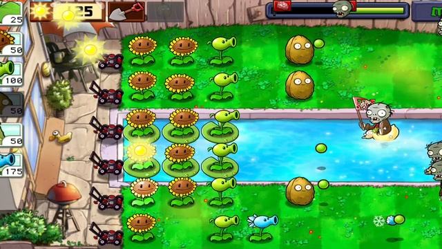 Plants vs Zombies - уровень - POOL - 2