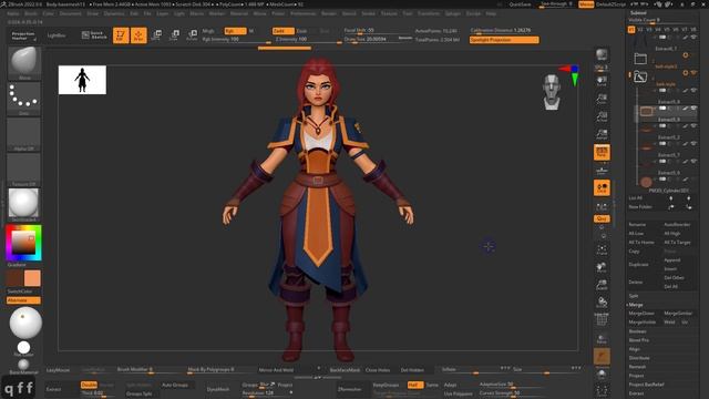 Курс по созданию стилизованного персонажа (ZBrush+Substance+Marmoset) - Урок 73 (положение ремней)