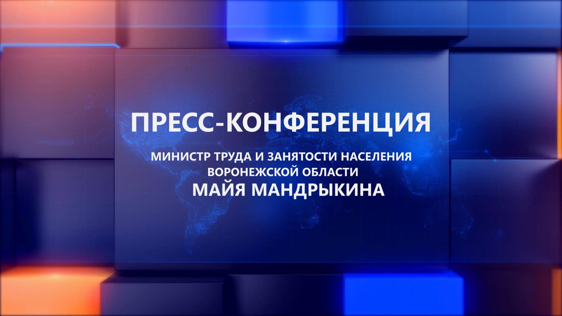 Пресс-конференция министра труда и занятости населения Воронежской области Майи Мандрыкиной