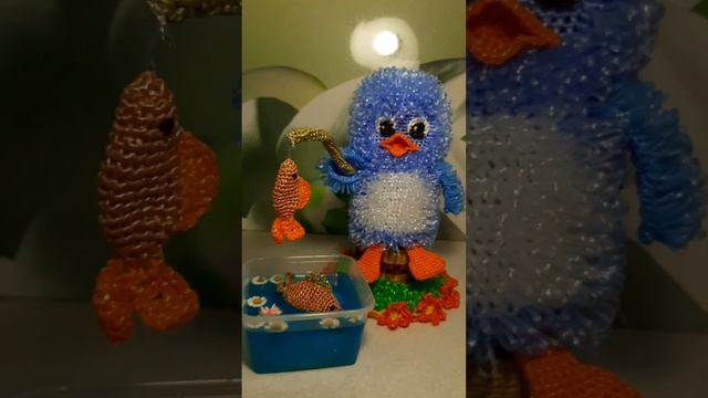 Пингвин. Мочалка ручной работы