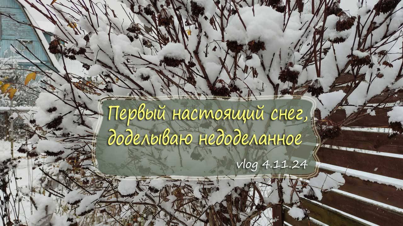 Первый настоящий снег, доделываю недоделанное, готовлю дачу к зиме | Vlog  Дача как есть 4.11.2024