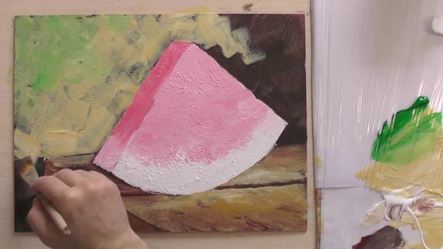 Рисовать реалистично. Арбузная долька