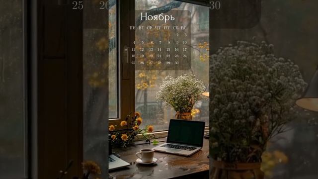 Анимированный календарь на ноябрь