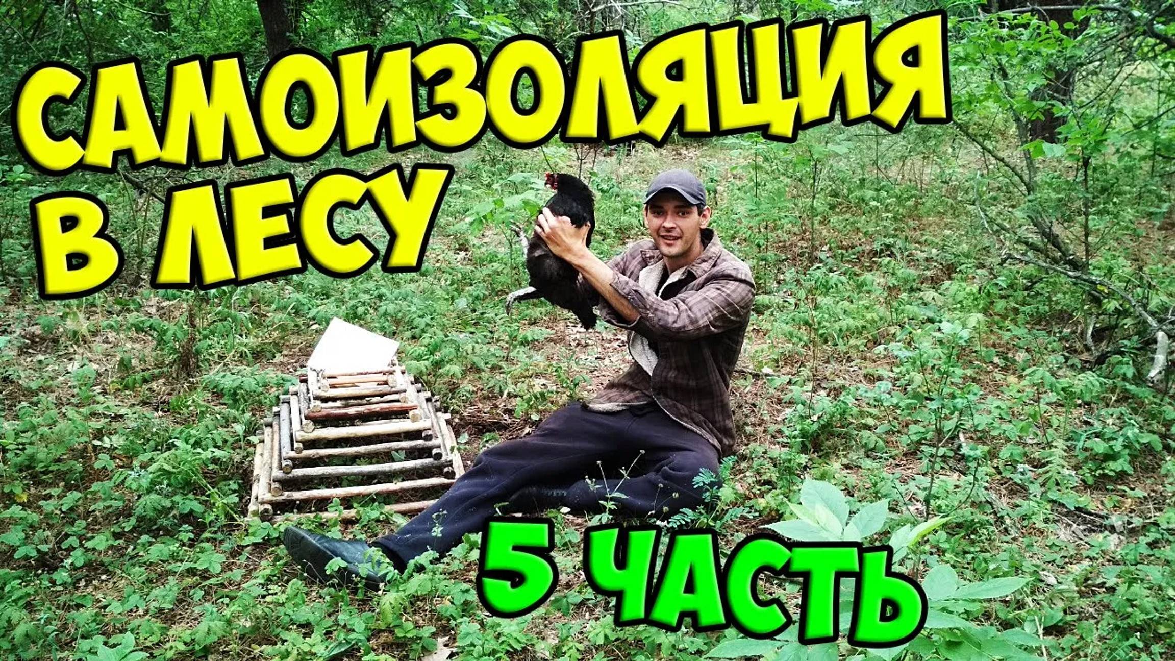 Выживание в лесу [5-Часть] Поимал дикую курицу. Машина в лесу.