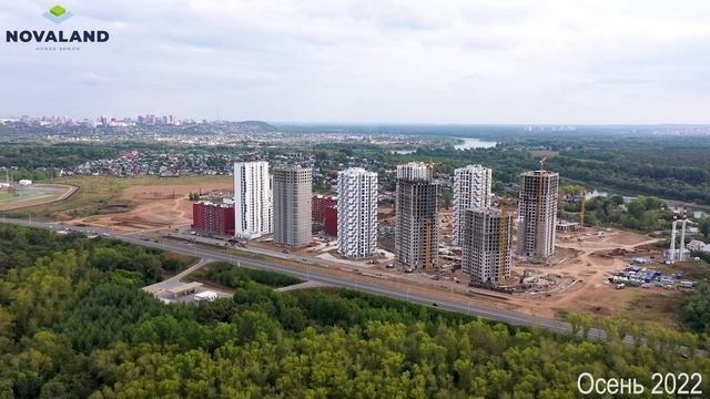 Динамика строительства ЖК NOVALAND и ЖК Паруса (г. Уфа 2019г. - 2024г.)