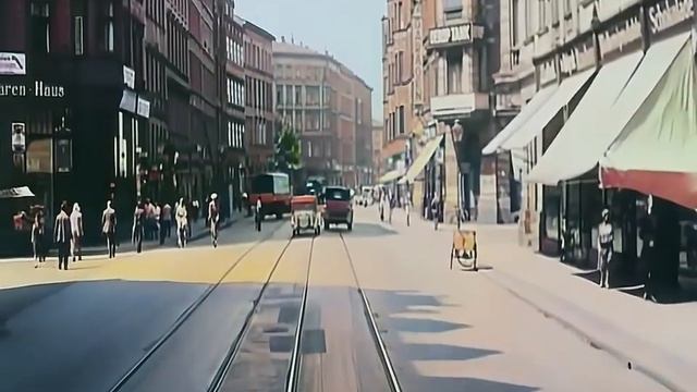 Leipzig, Germany 1931 (New Version) in Color, Streetcar Dashcam [60fps, Remastered] w_sound design