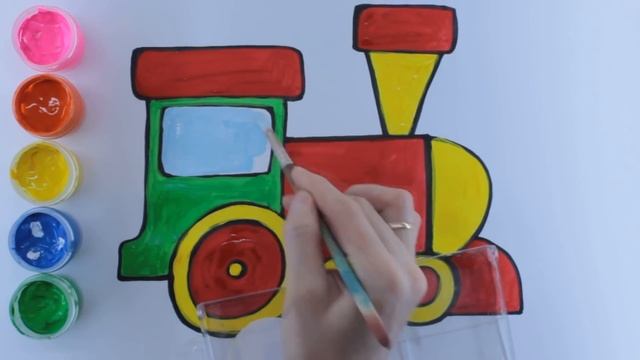 Рисуем паравозик. Рисунки для детей.Учимся рисовать.  We draw paravozik. Drawings for children.