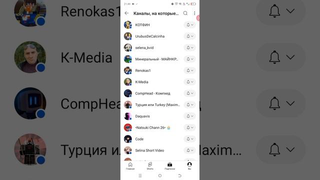 все на кого я подписана в ютубе