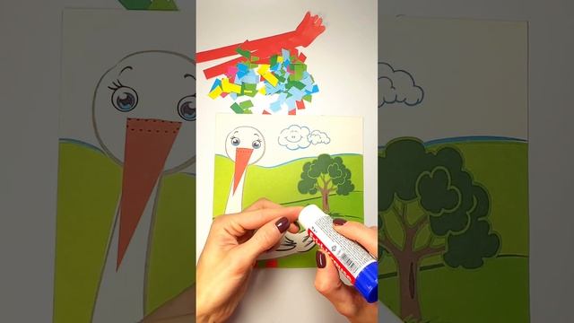 Поделка из бумаги АИСТ| Поделки из бумаги из детьми | Как сделать птичку из бумаги