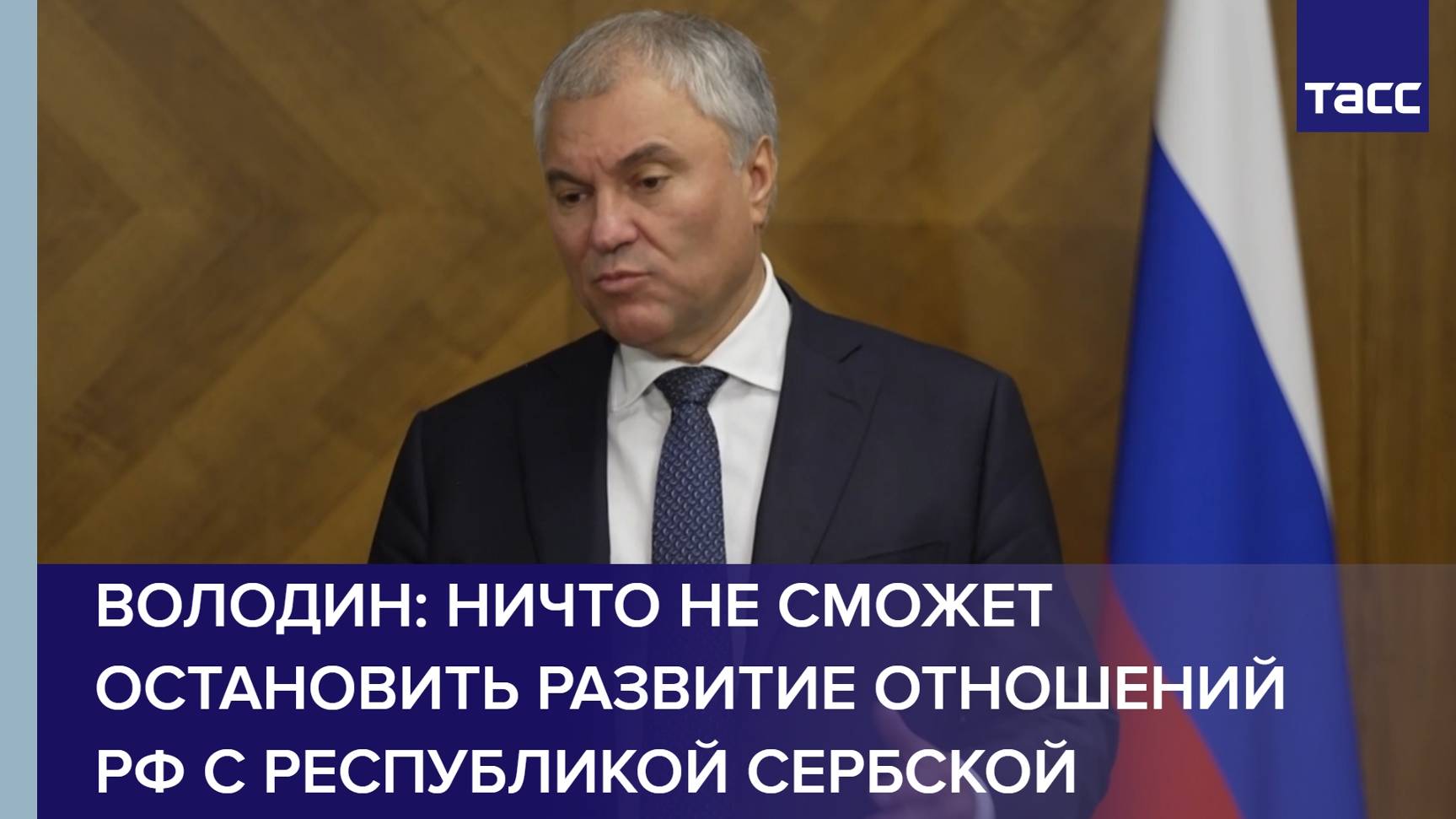 Володин: ничто не сможет остановить развитие отношений РФ с Республикой Сербской