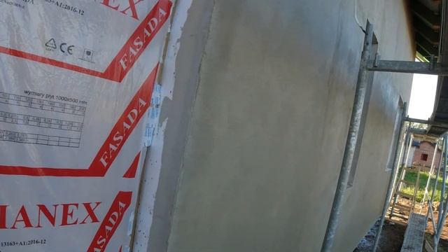 Kolejna ściana za nami| Zatapianie siatki na styropianie| Sami robimy elewację